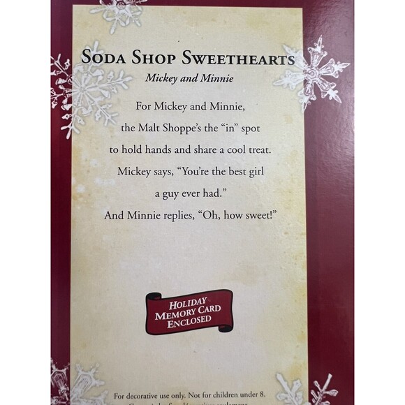 Hallmark Keepsake‎ Ornament SODA SHOP SWEETHEARTS Disney Minnie Mickey Mouse NOS - Picture 6 of 6